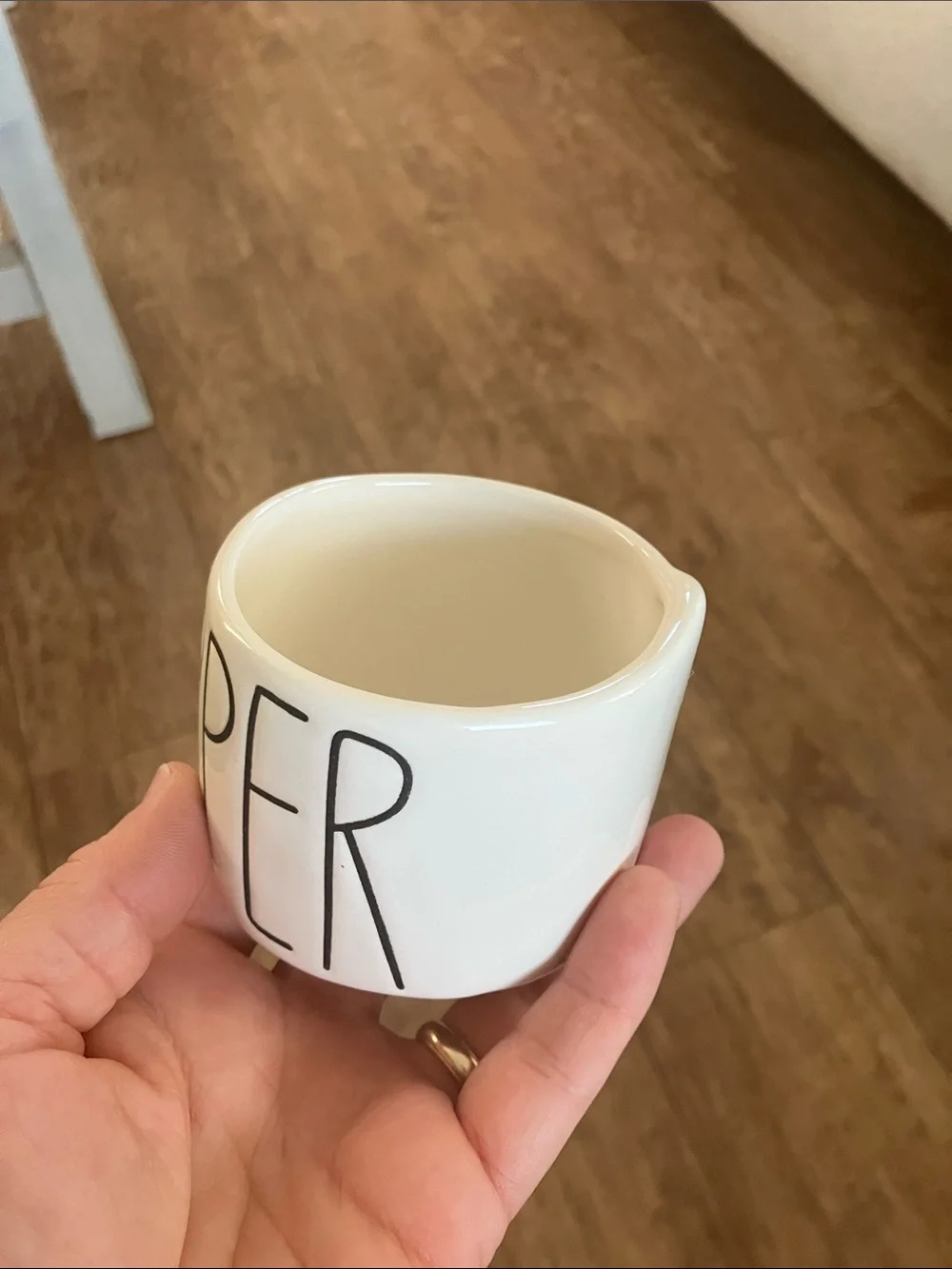 Rae Dunn White Ceramic Jar with Black 'PEPPER' Lettering